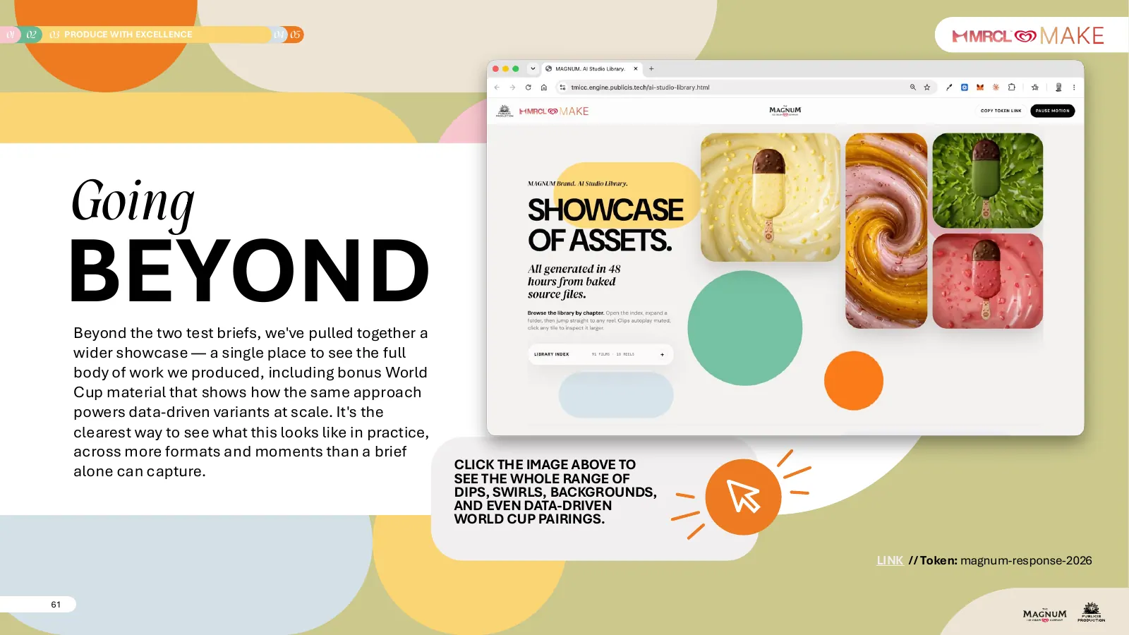 Submitted RFP page showing the showcase library